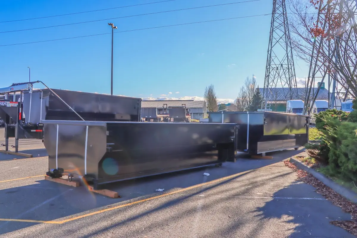 Roll-off dumpster ready for waste disposal at job site for Construction Dumpster Rental in Gas City